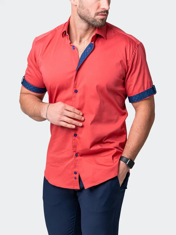 Maceoo Stretch Short Sleeve Shirt - Galileo Sleek Orange