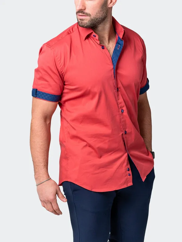 Maceoo Stretch Short Sleeve Shirt - Galileo Sleek Orange