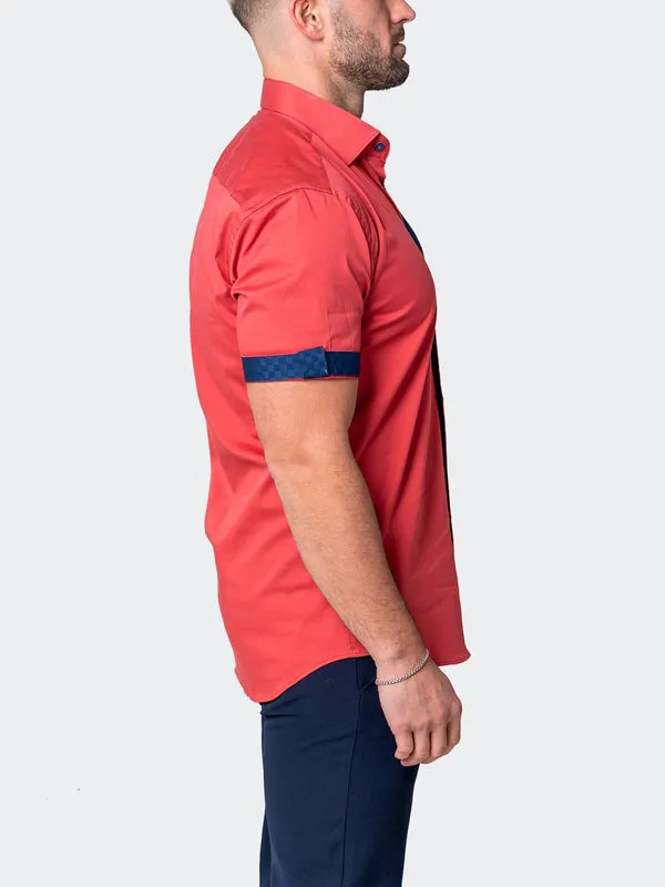 Maceoo Stretch Short Sleeve Shirt - Galileo Sleek Orange