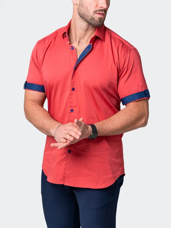 Maceoo Stretch Short Sleeve Shirt - Galileo Sleek Orange