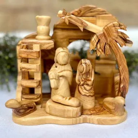 Manger Nativity with Ladder Handmade in Bethlehem | Medium