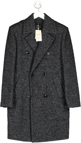 MANGO Grey Wrap Coat With Lapels BNWT UK S