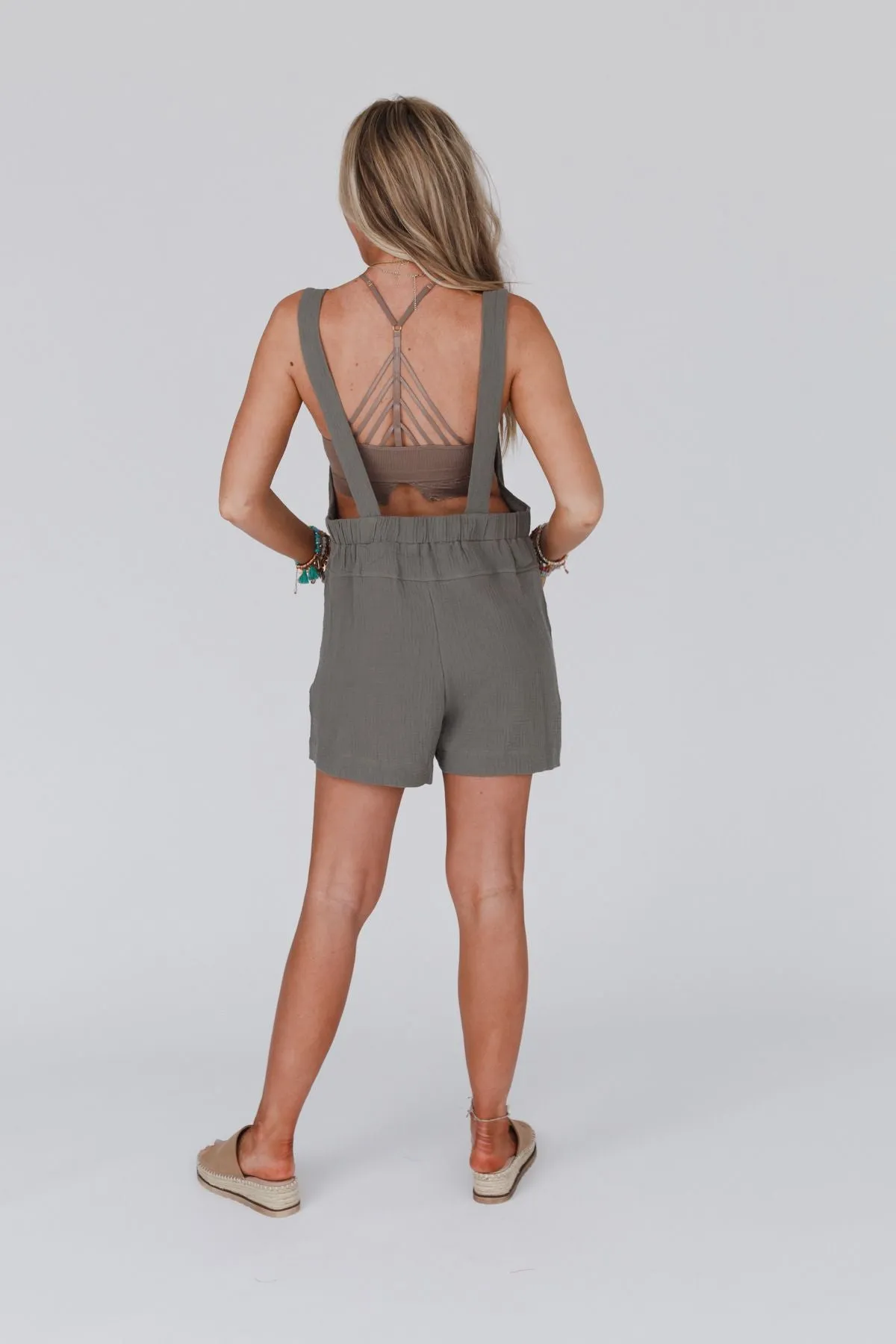 Matilda Loose Fit Romper - Olive