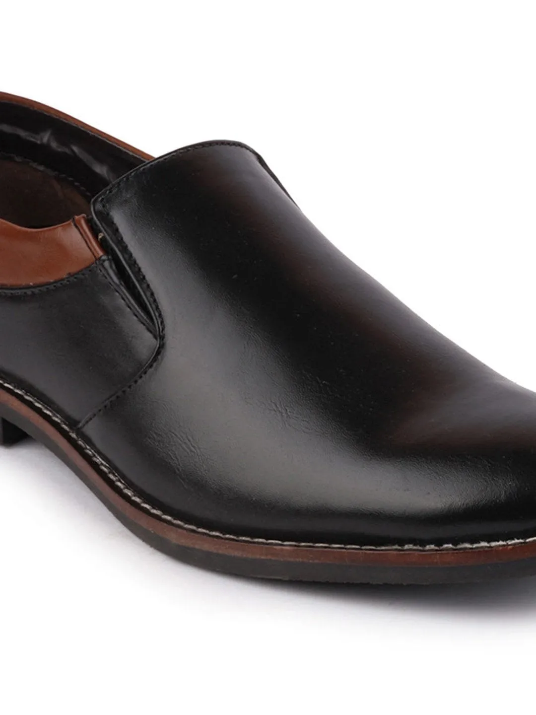 Men Black Formal Slip-On Oxford Shoes