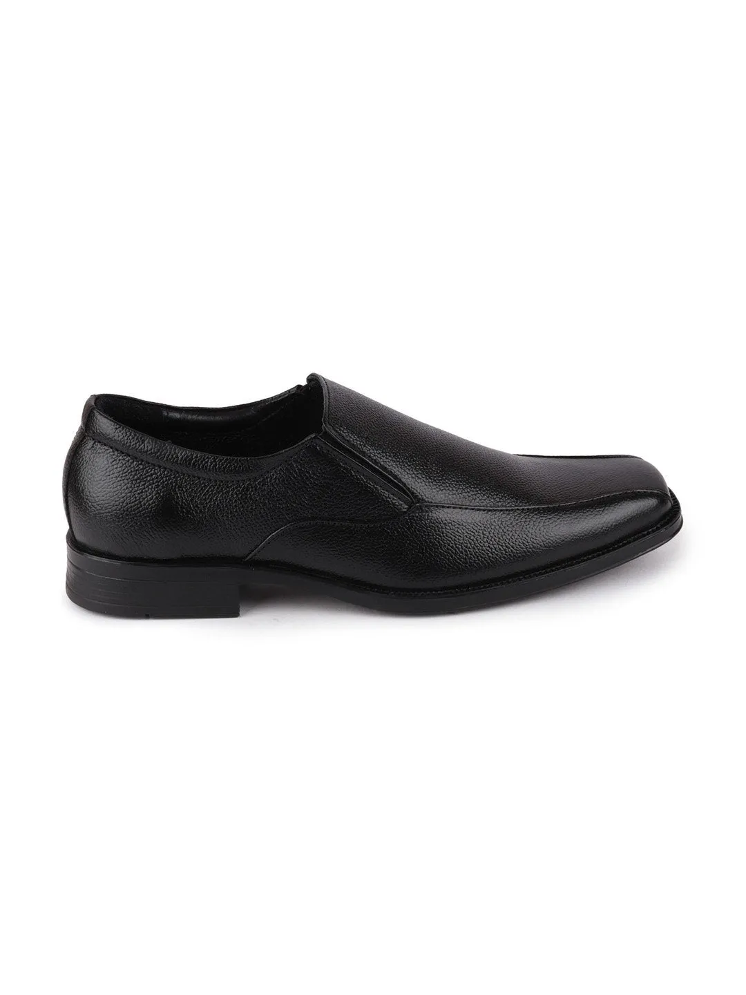 Men Black Plus Size Genuine Leather Formal Slip On Shoes