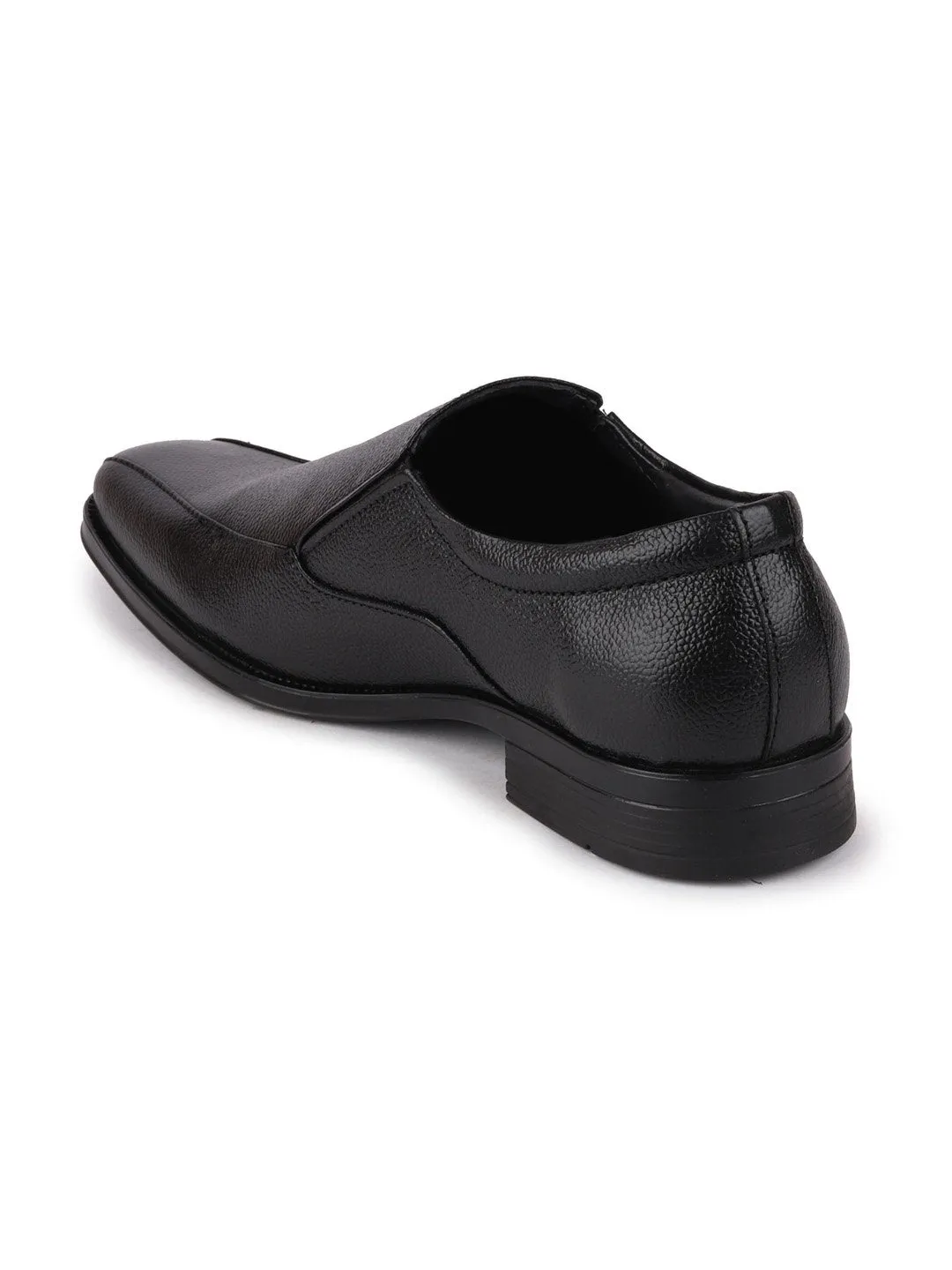 Men Black Plus Size Genuine Leather Formal Slip On Shoes