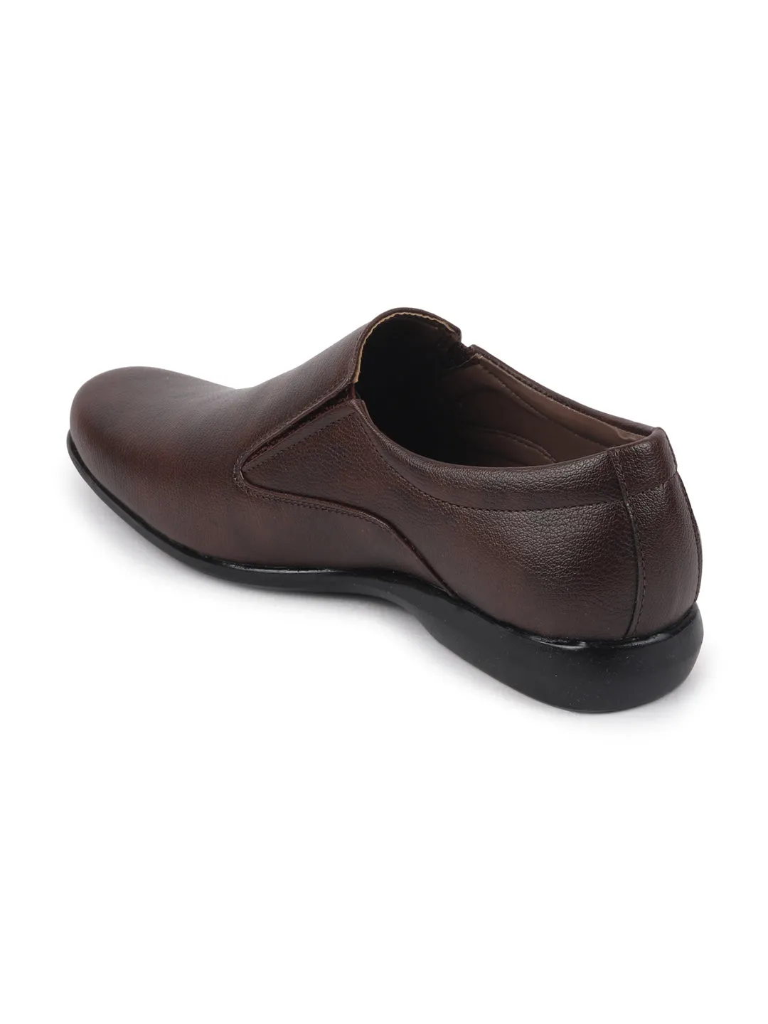 Men Brown Formal Slip-On Shoes