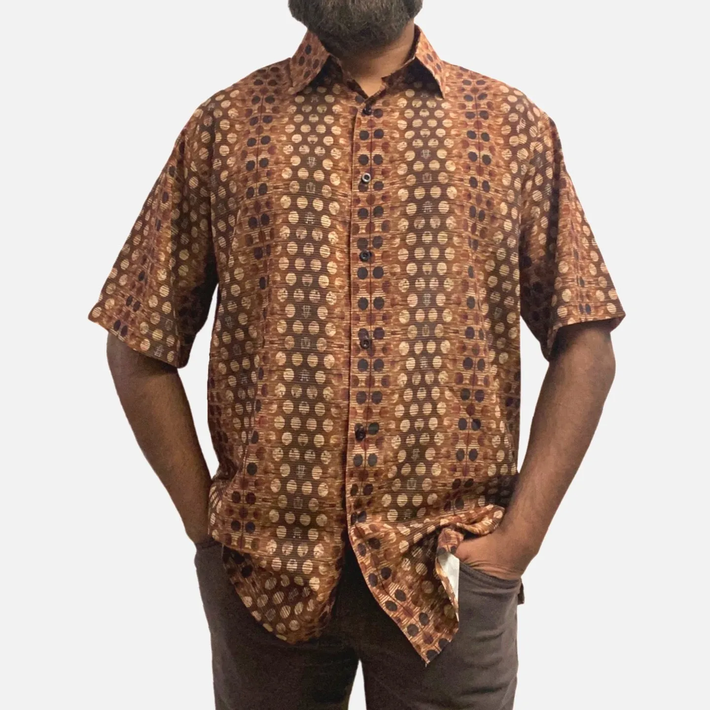 Men’s Brown Summer Short Sleeve Shirt | Classic Fit