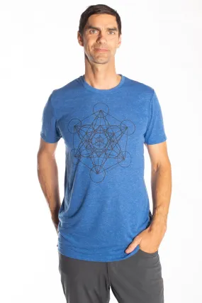 METATRON'S CUBE ON LINEN BLEND CREW NECK