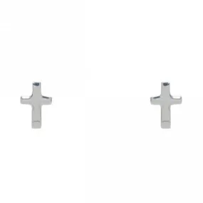 Mini Sterling Silver Cross Post Earrings