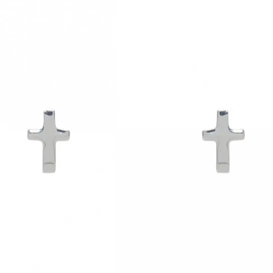 Mini Sterling Silver Cross Post Earrings