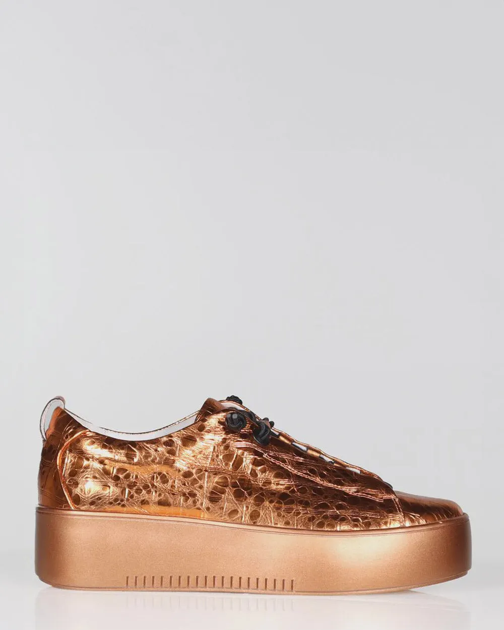 Minx Kerri Burnt Orange Metallic Croco Sneaker