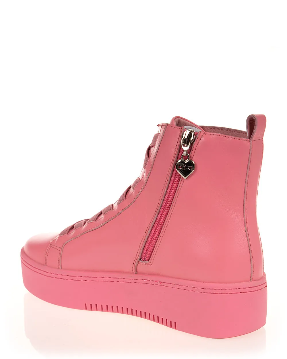 Minx Tatiana Dark Ballet Pink Leather High Top Casual