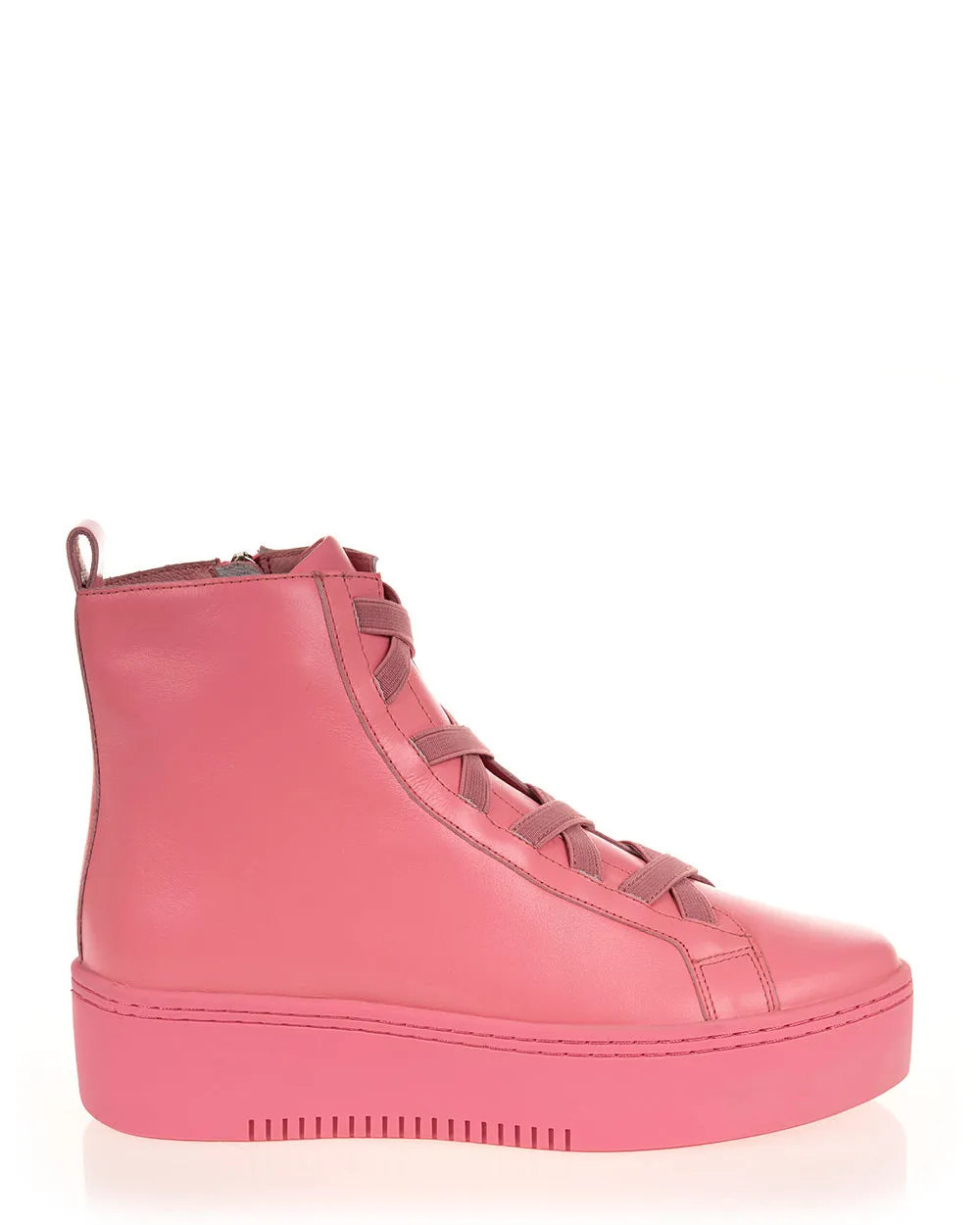 Minx Tatiana Dark Ballet Pink Leather High Top Casual