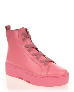 Minx Tatiana Dark Ballet Pink Leather High Top Casual