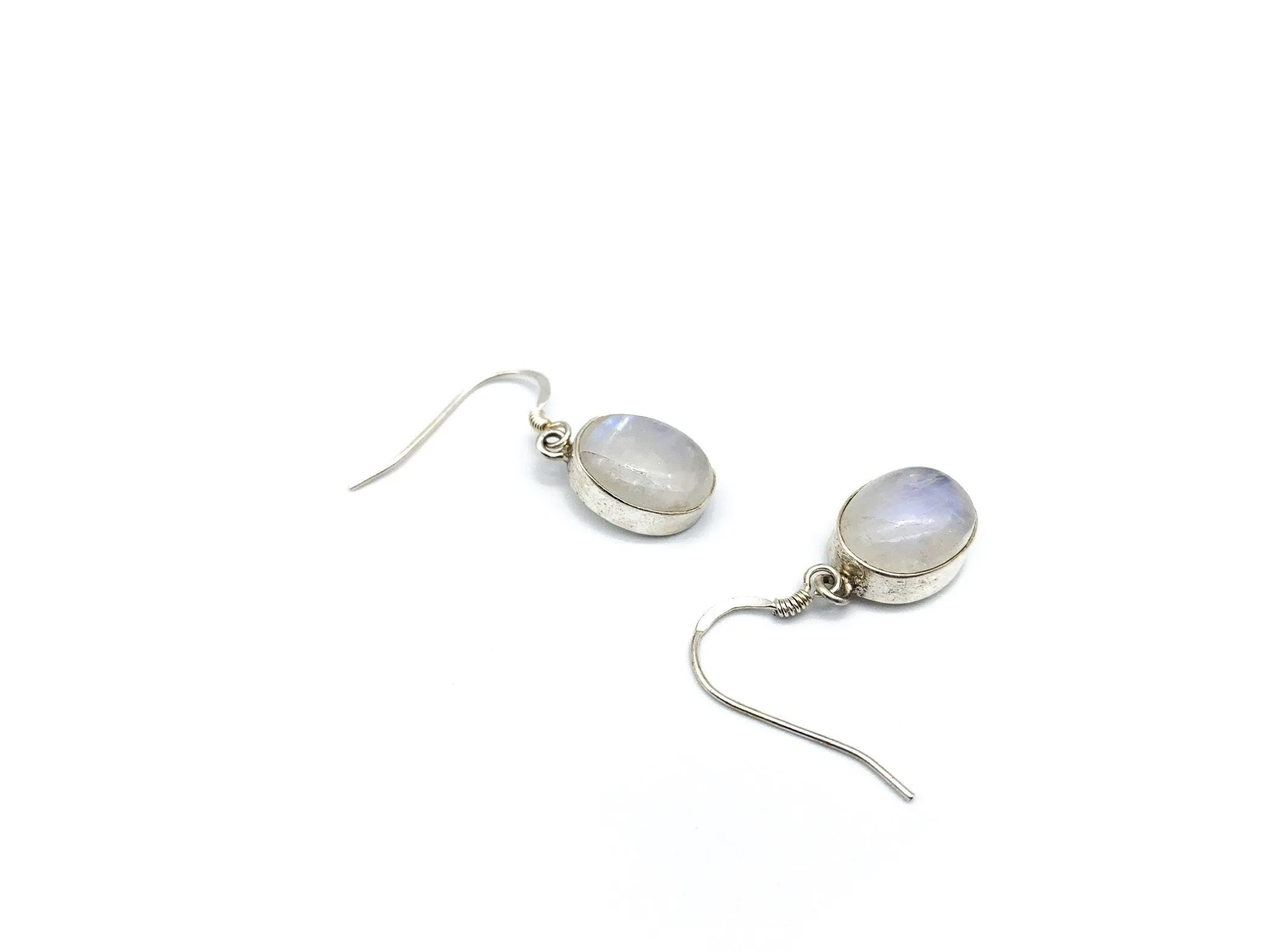 Moonstone Oval Drop Earrings