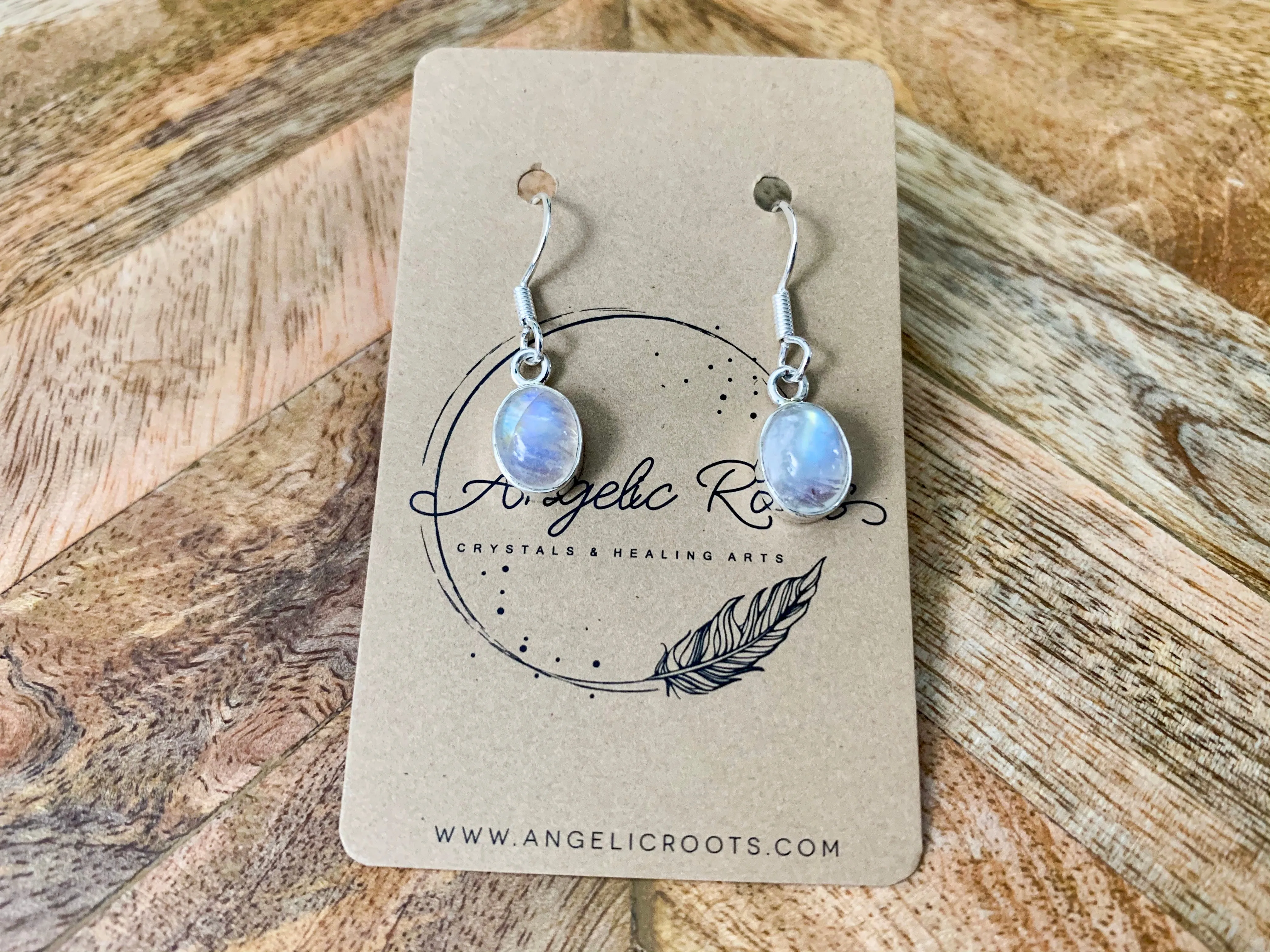 Moonstone Oval Drop Earrings