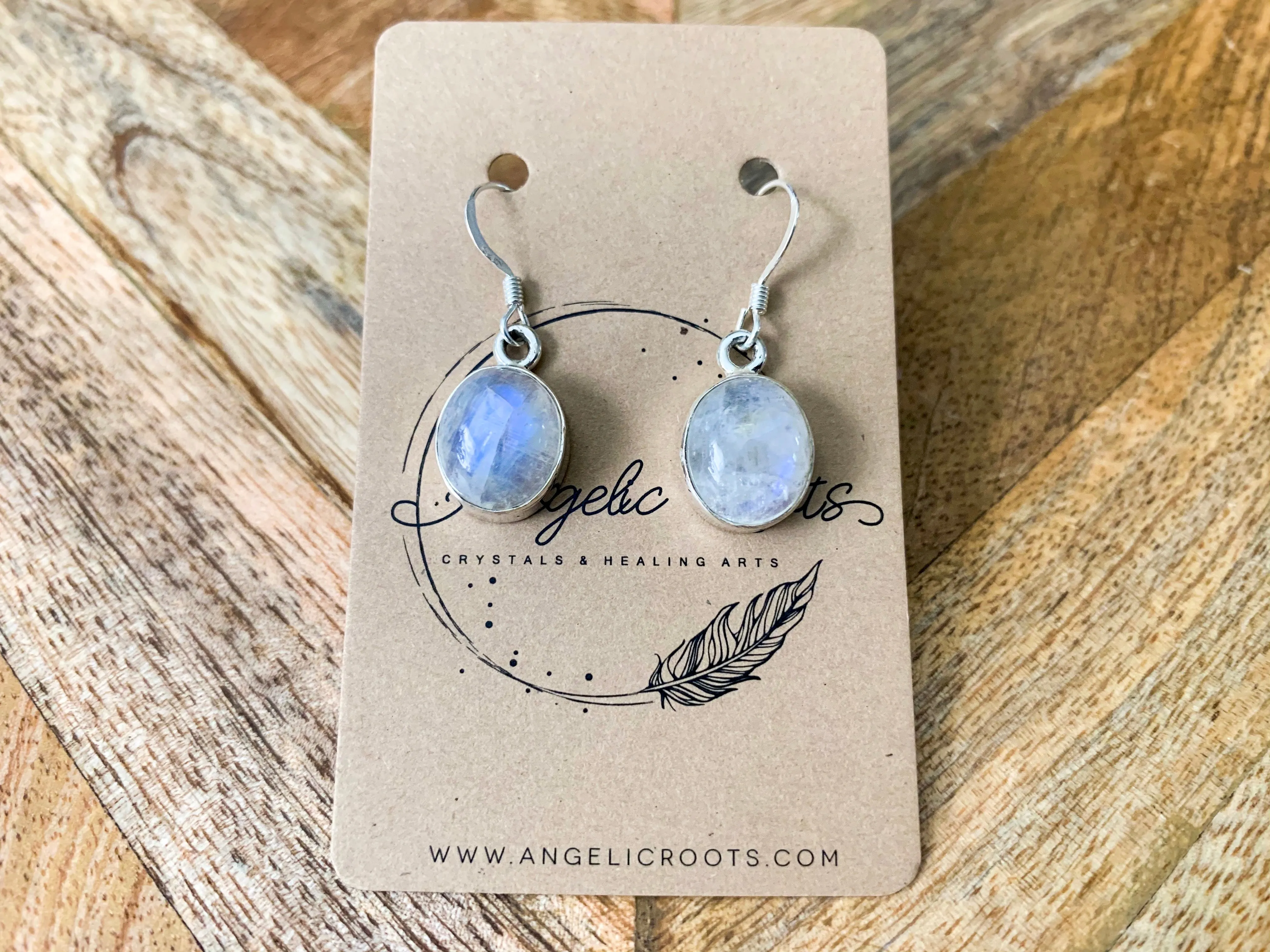 Moonstone Oval Drop Earrings