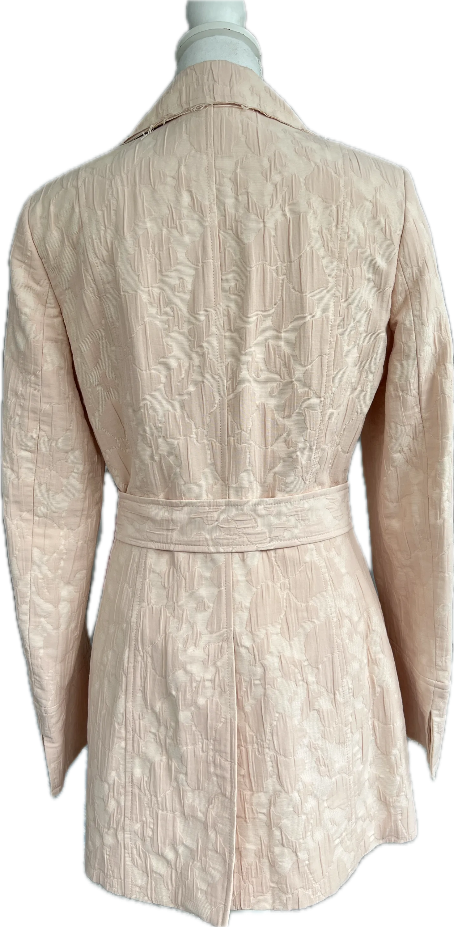 Motivi Vintage Pink Raw Edge Coat with Belt, 8