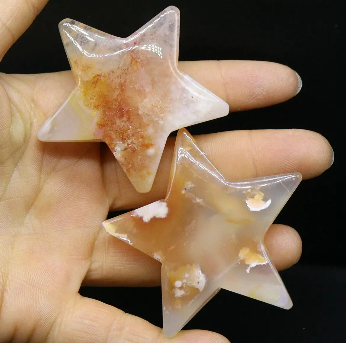 Natural Flower Agate gemstone Crystal Star