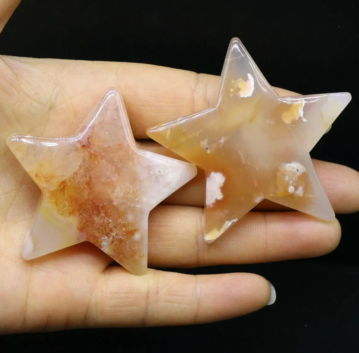 Natural Flower Agate gemstone Crystal Star