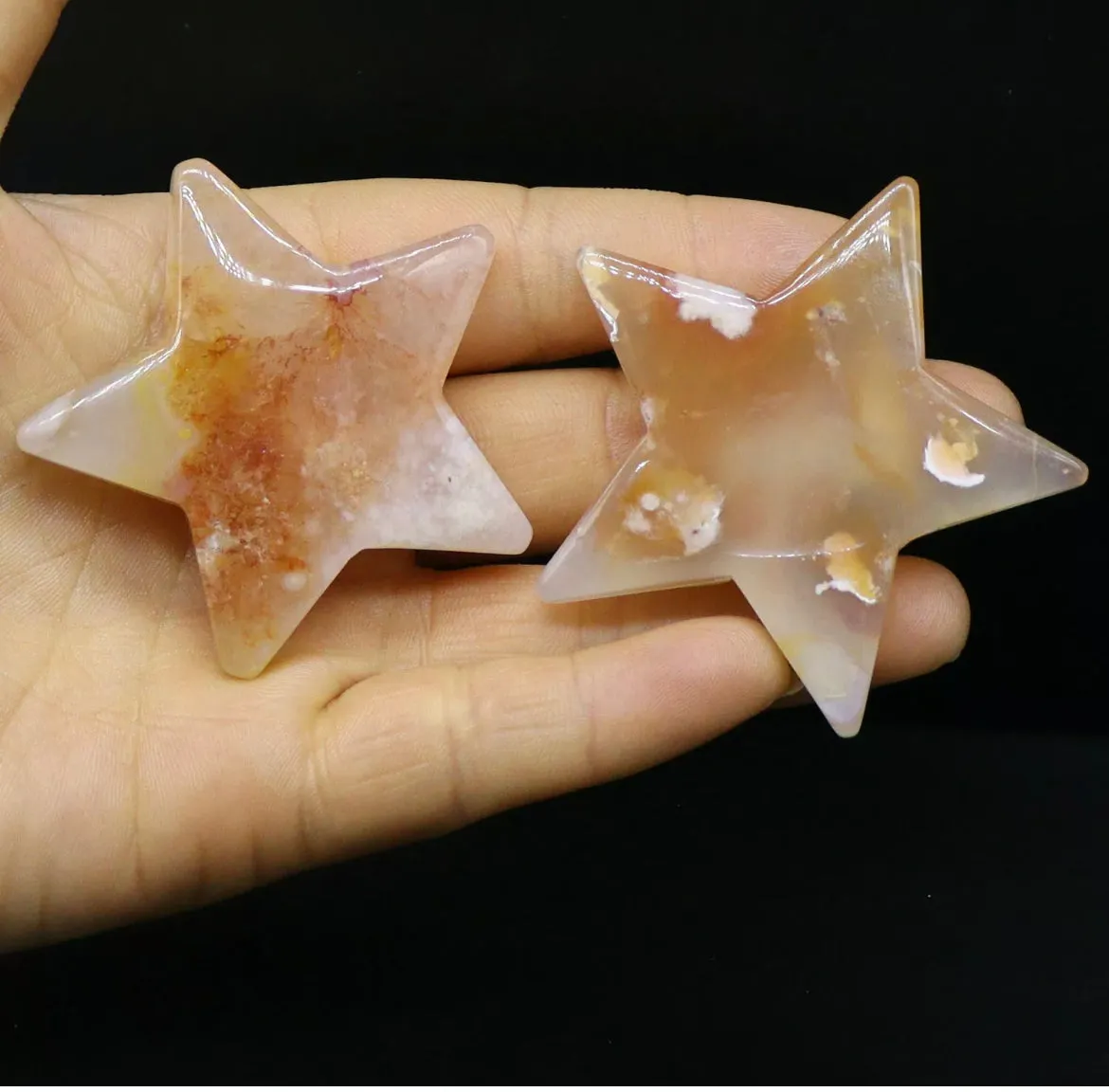 Natural Flower Agate gemstone Crystal Star