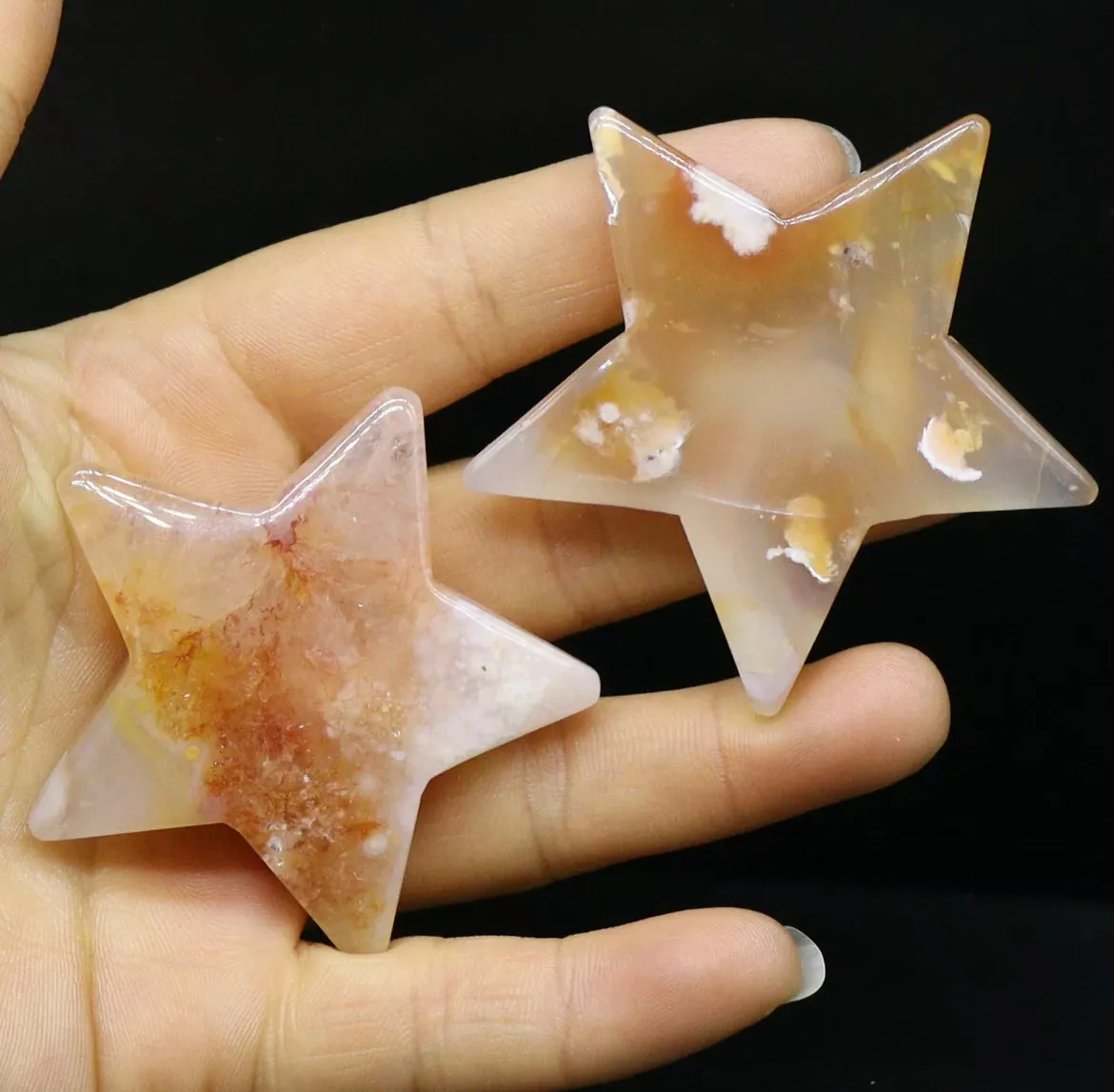 Natural Flower Agate gemstone Crystal Star