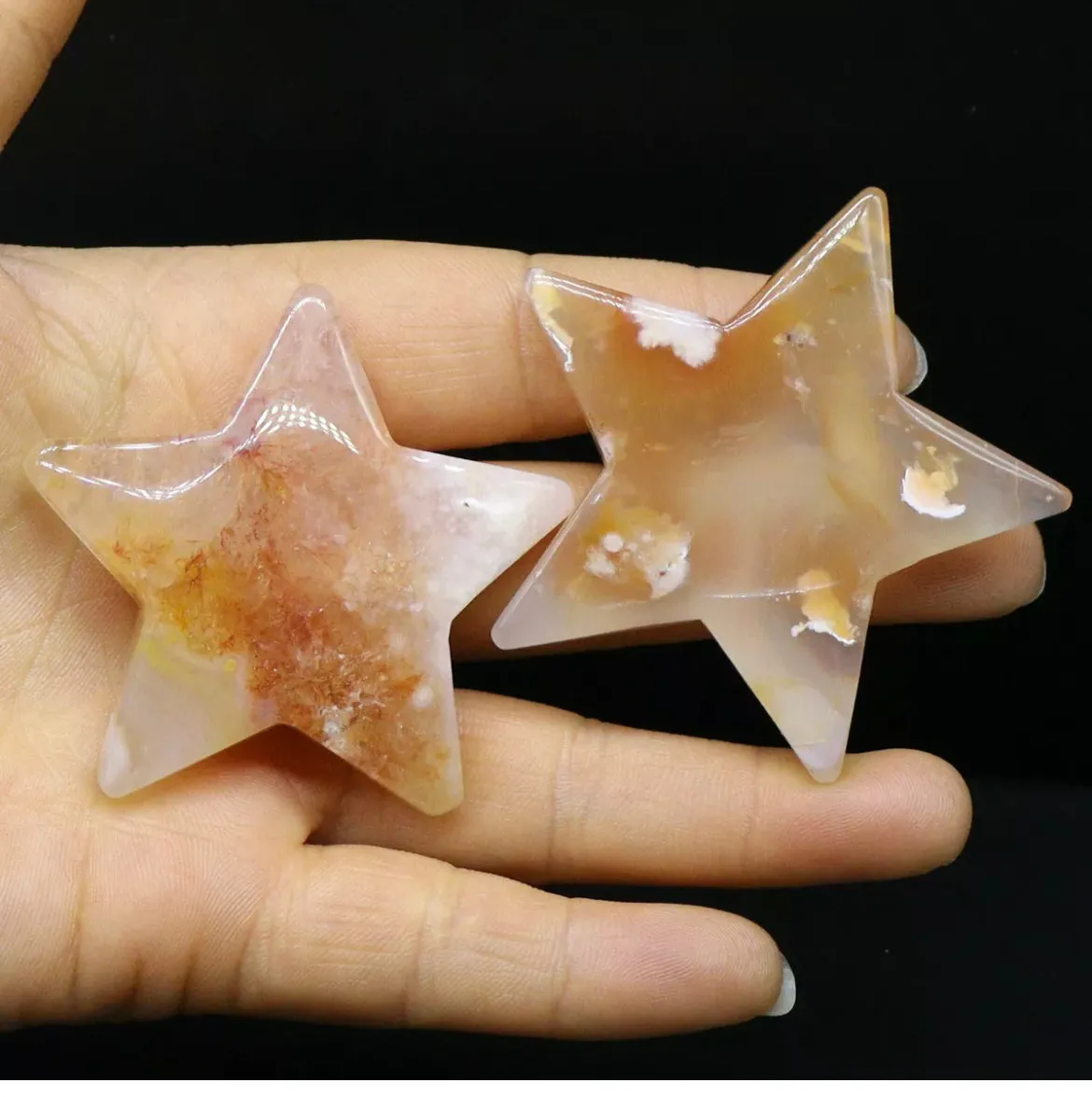 Natural Flower Agate gemstone Crystal Star