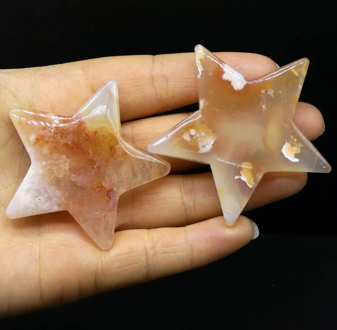 Natural Flower Agate gemstone Crystal Star