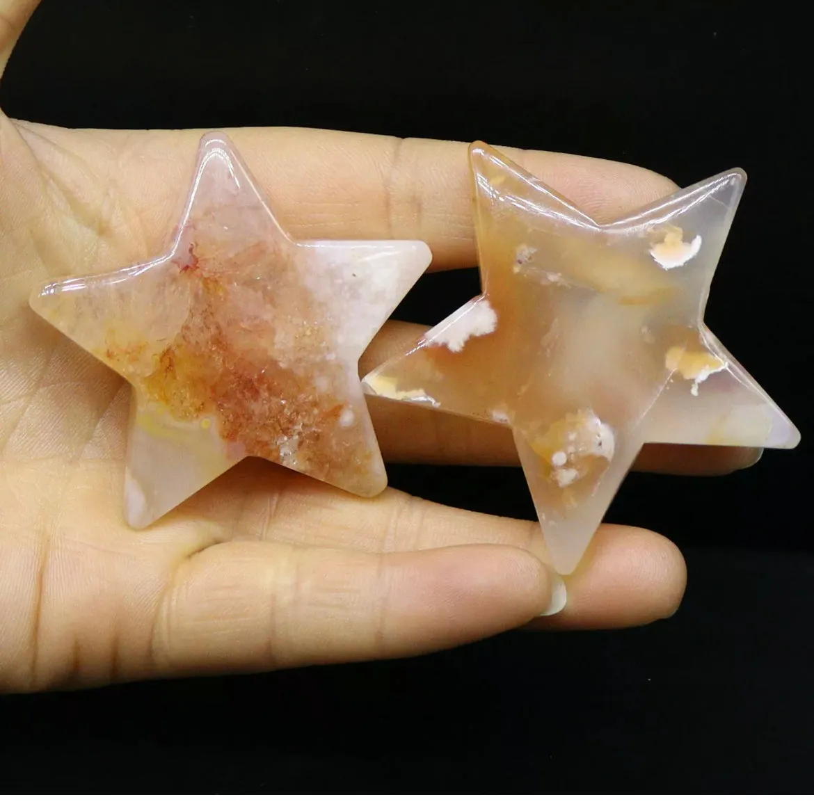 Natural Flower Agate gemstone Crystal Star