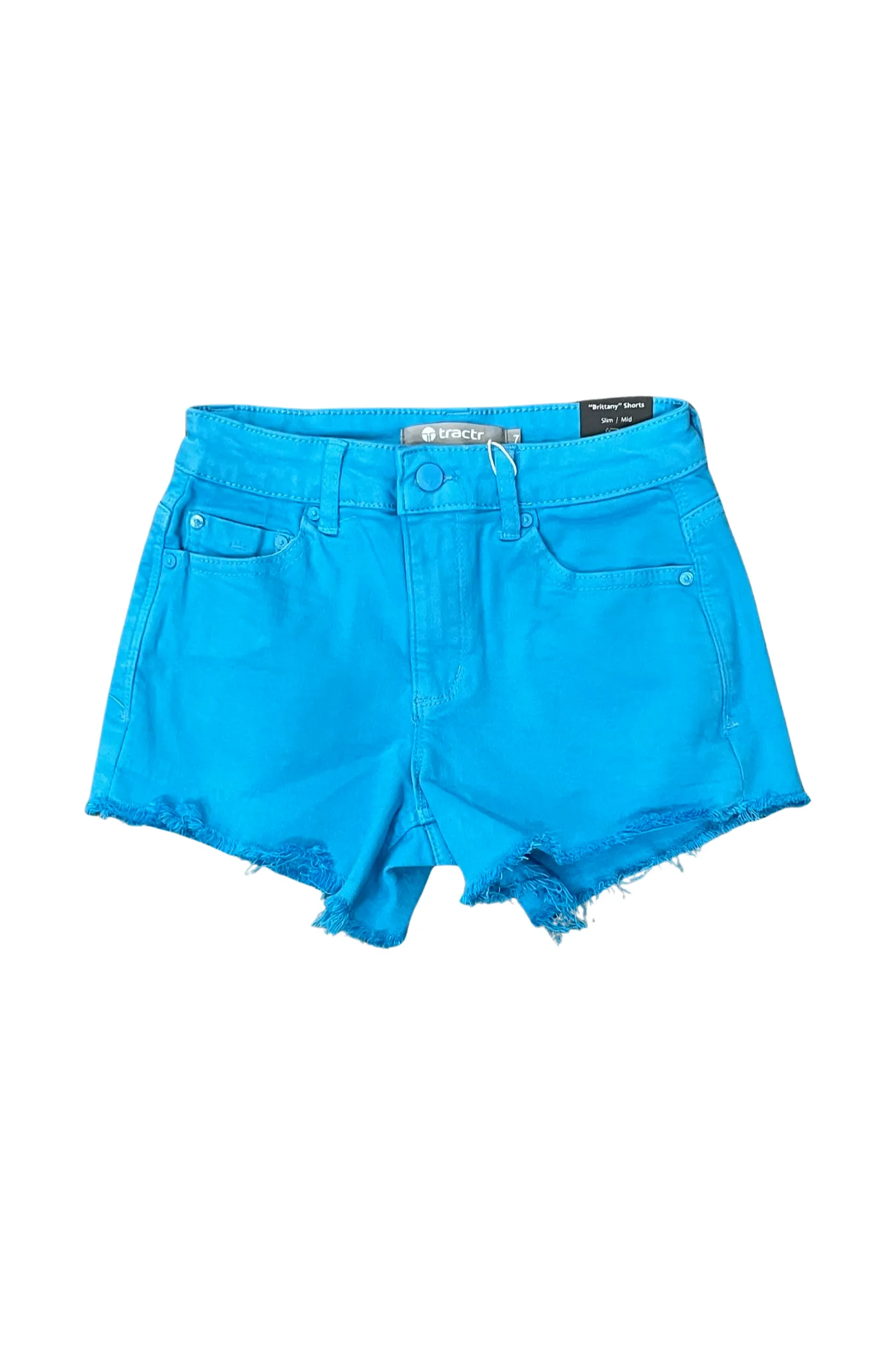 Neon Blue Brittany Denim Shorts