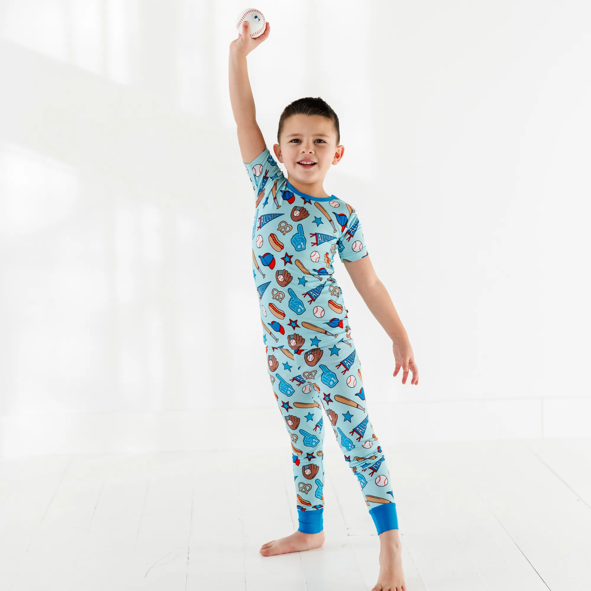 No Place Like Home Blue Baseball Toddler/Big Kid Pajamas