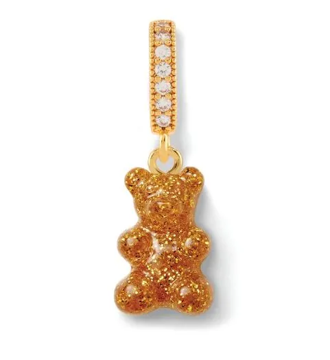 Nostalgia Bear Glitter Pendant, Crystal Connector