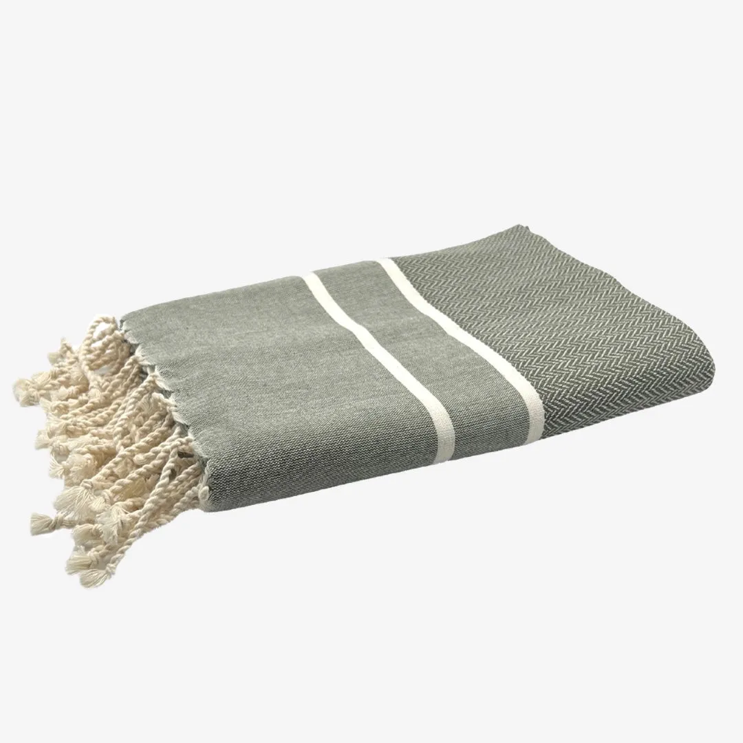 Olive Herringbone Fouta