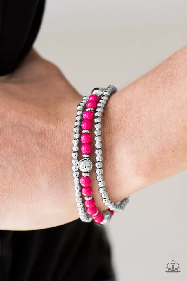 Paparazzi Colorfully Classy Pink Bracelet