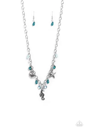 Paparazzi Seahorse Season Blue Necklace & Earring Set