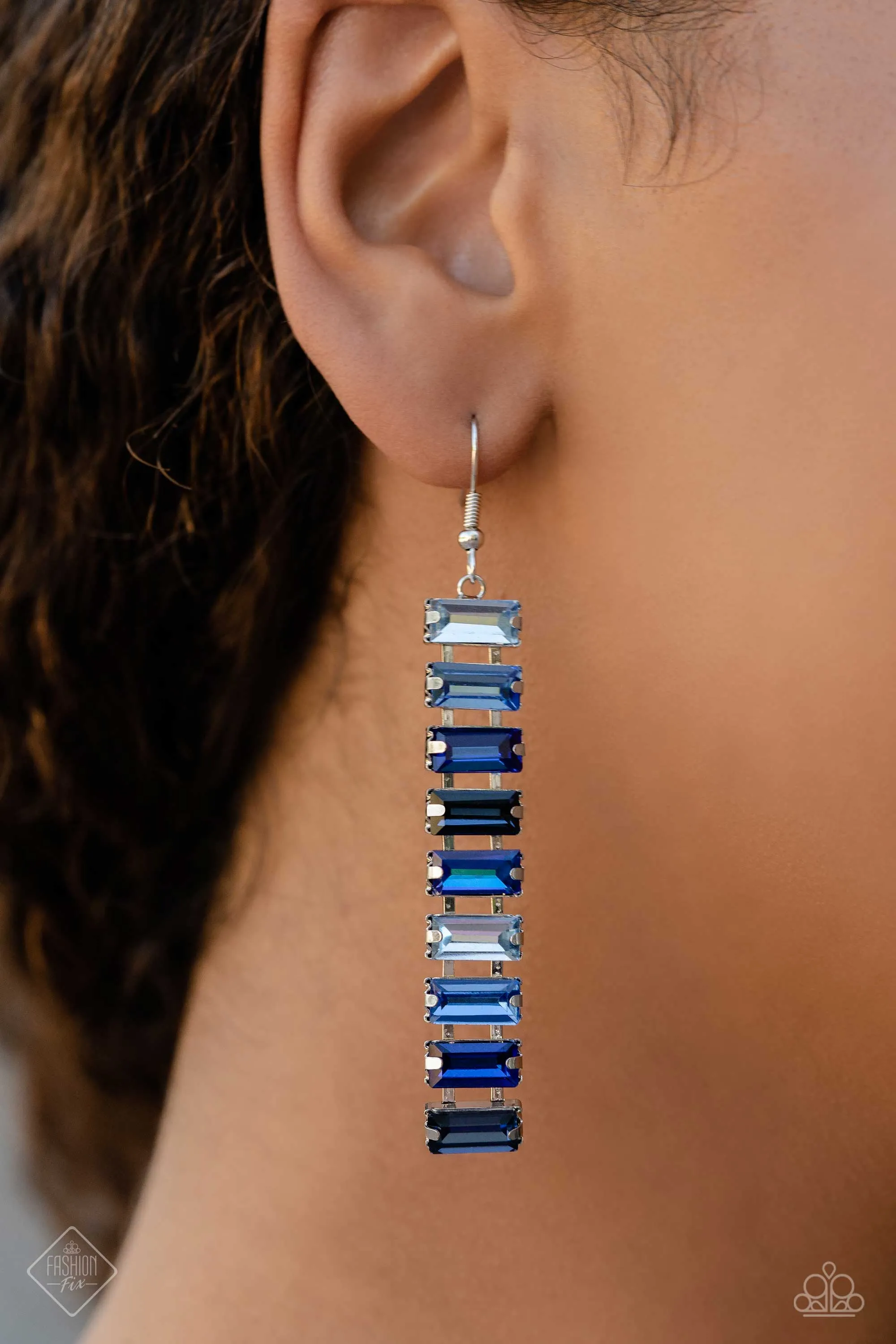 Paparazzi Superbly Stacked Blue Fashion Fix Earrings