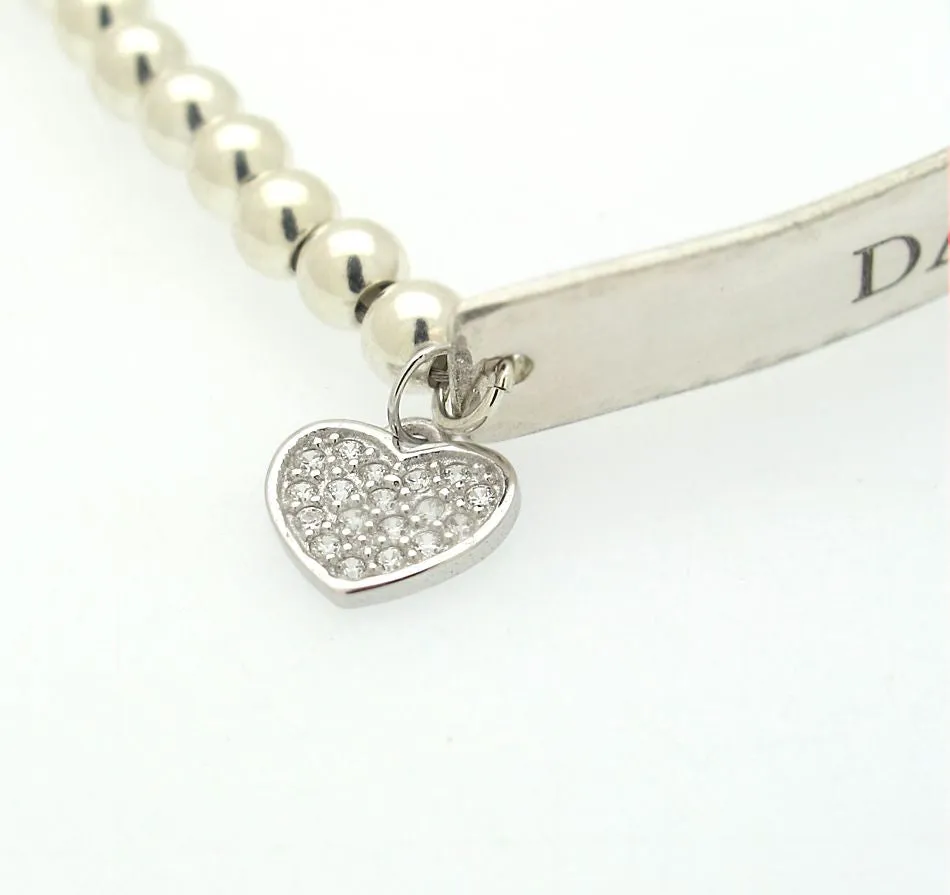 Personalized Heart Charm Bracelet for Mom