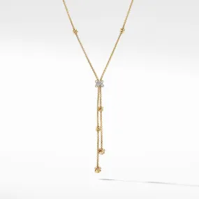 Petite Helena Y Necklace in 18K Yellow Gold with Diamonds