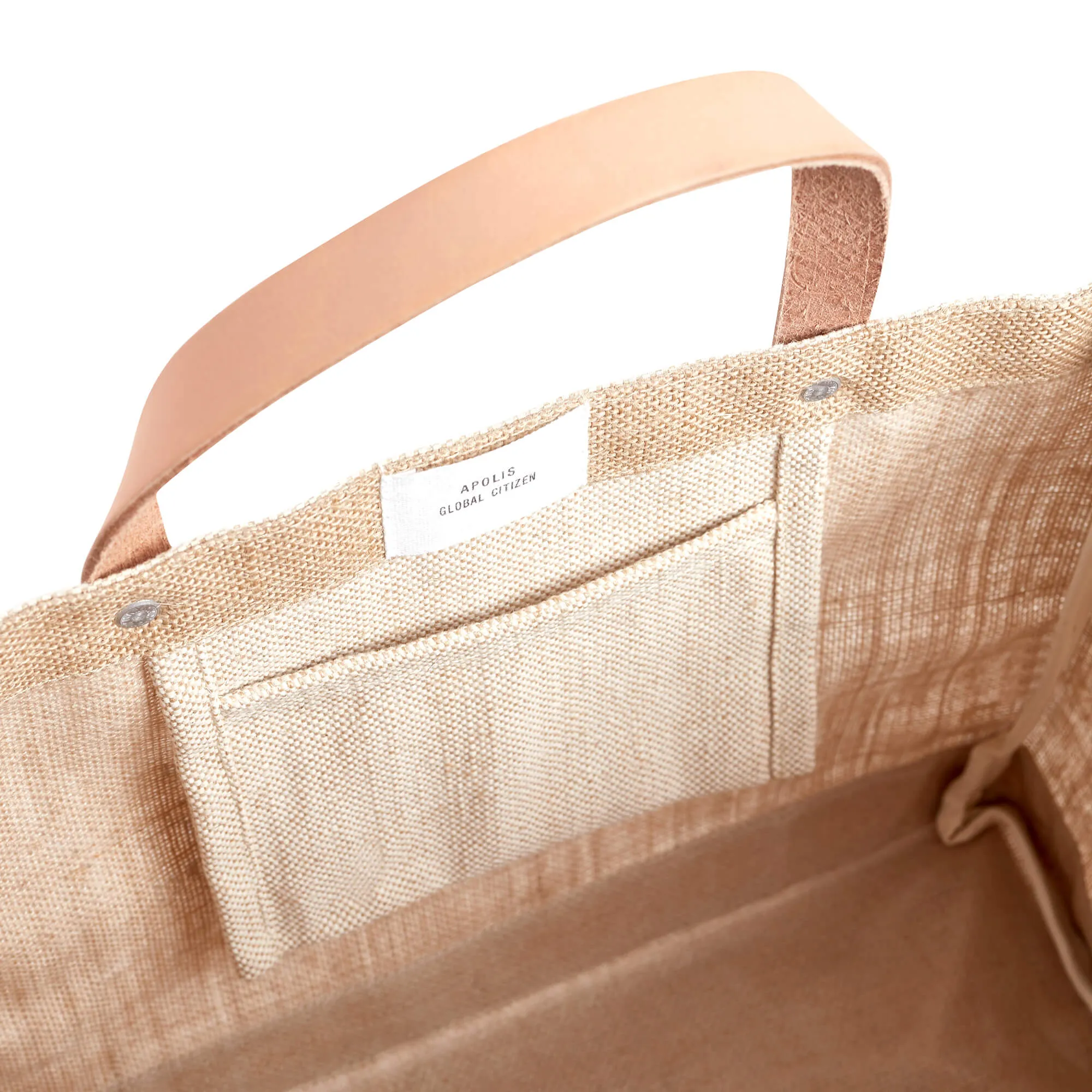 Petite Market Bag in Natural with “MISC”