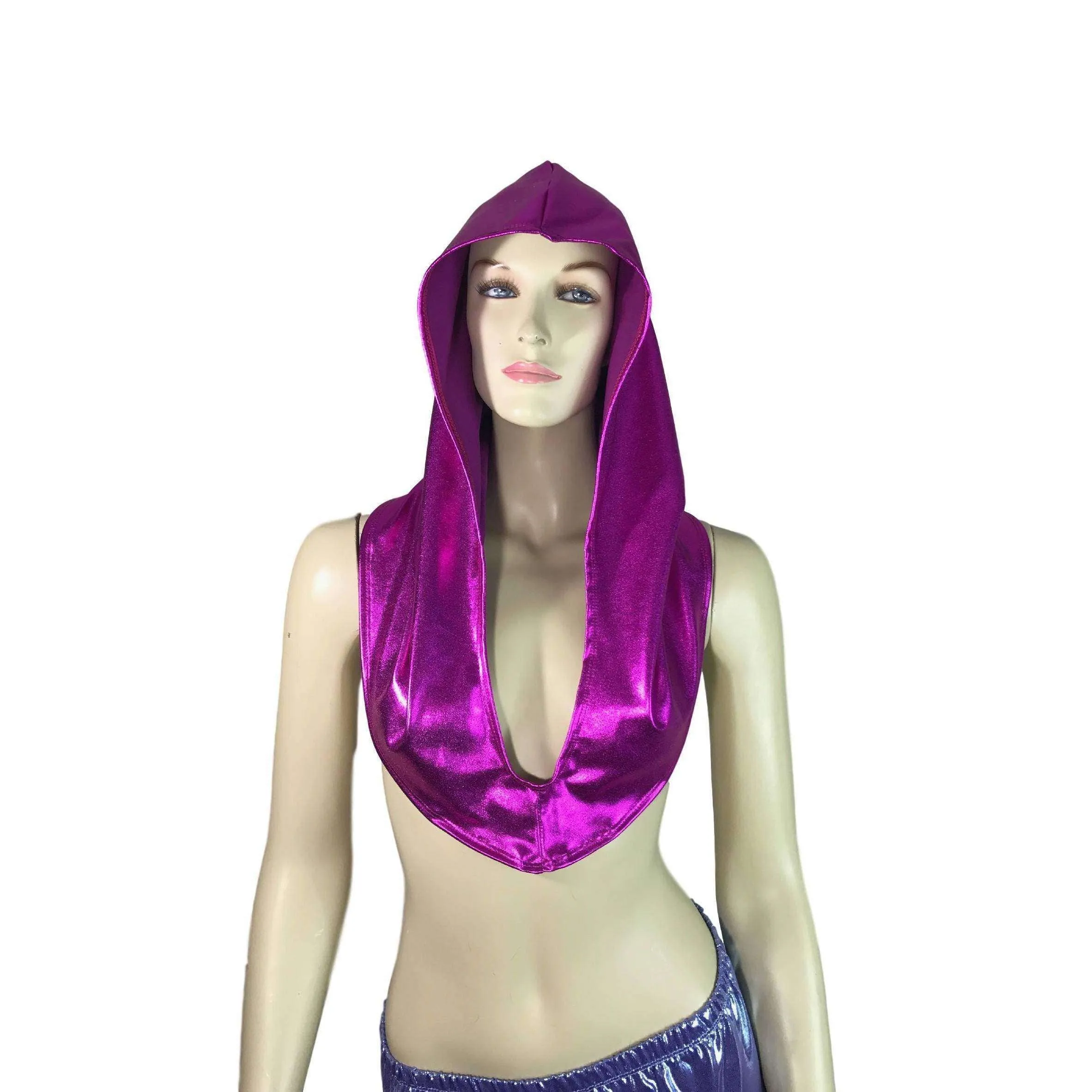 Pink Metallic Rave Hood