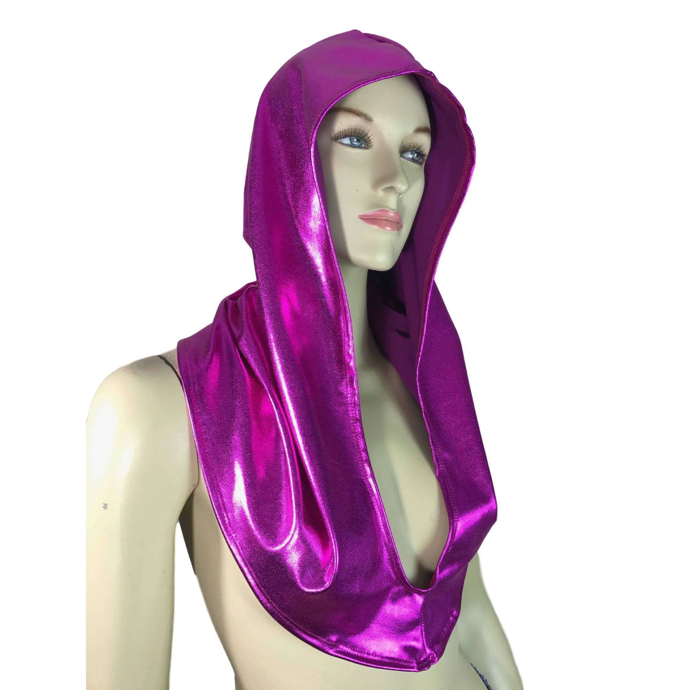 Pink Metallic Rave Hood