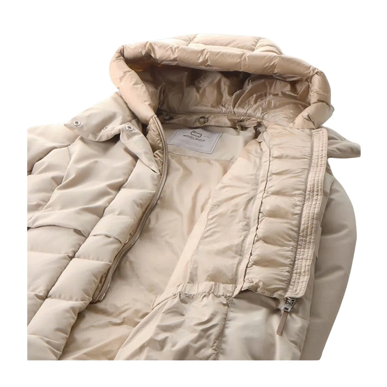 Piumino Donna Woolrich Luxe Prescott Parka 2in1 Beige