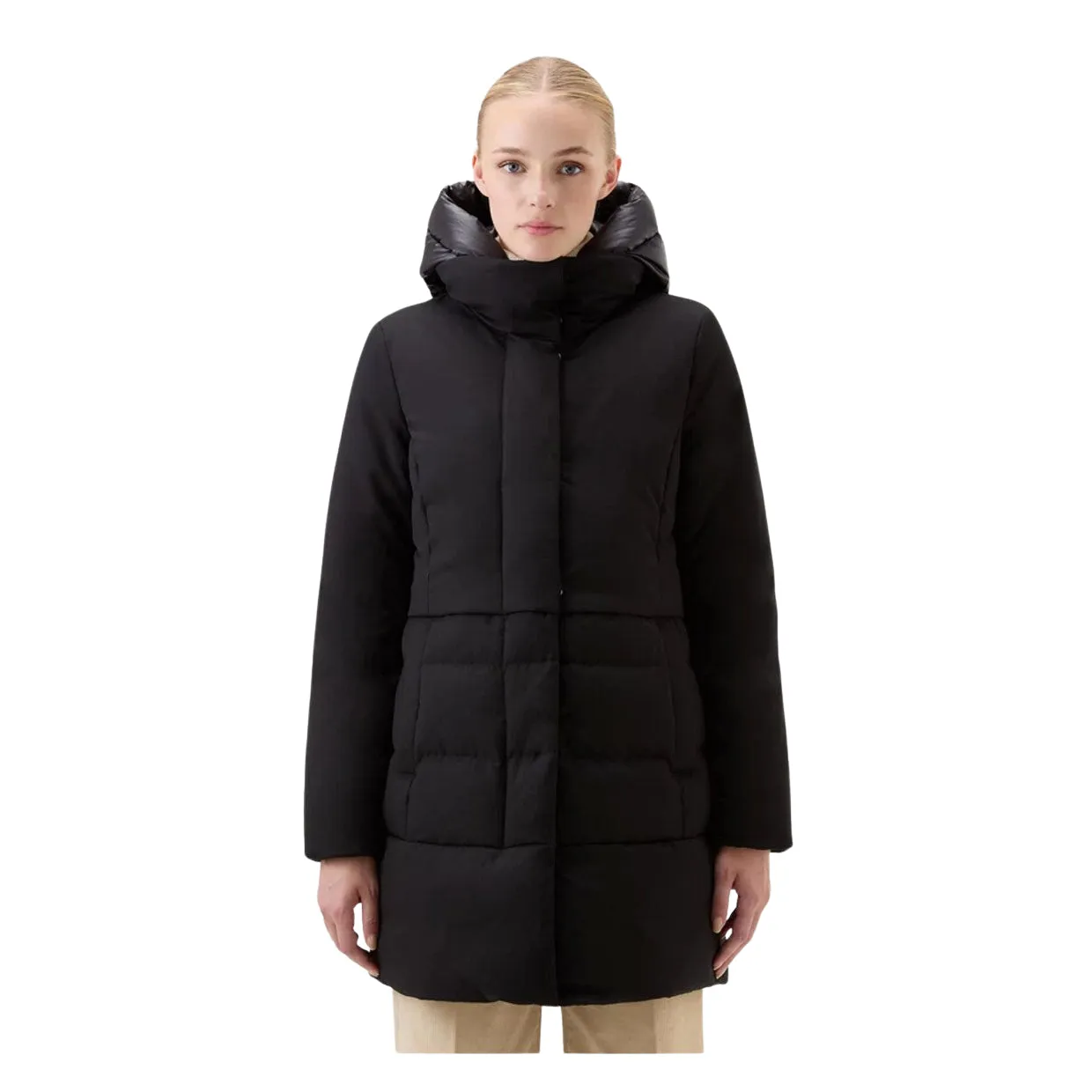 Piumino Donna Woolrich Luxe Prescott Parka 2in1 Nero