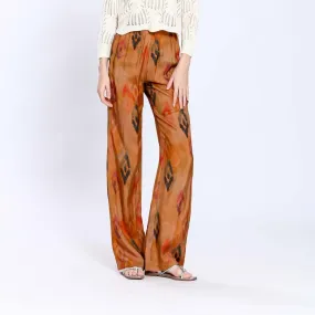 Printed Wide Leg Pants in caramel by See U Soon