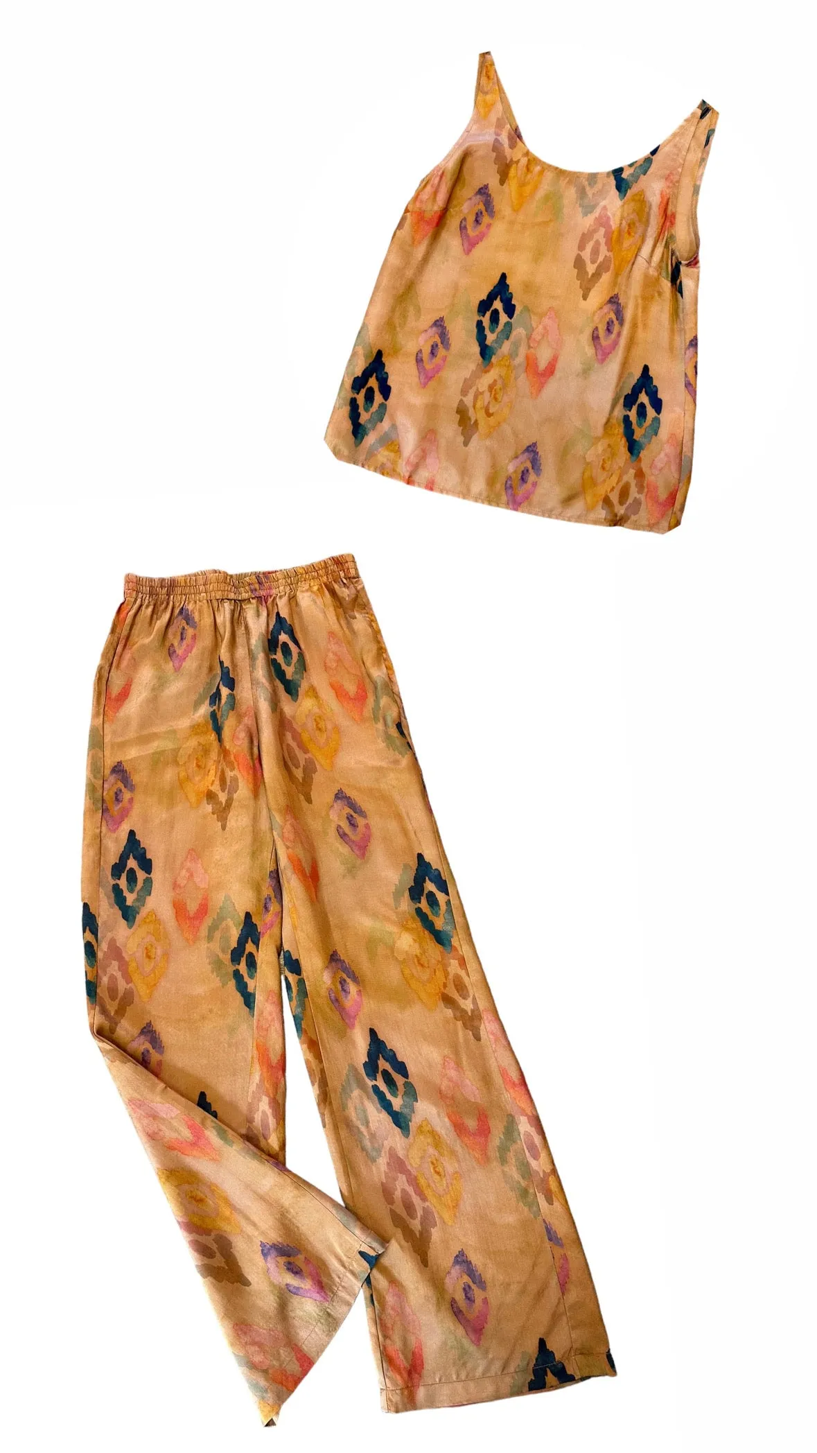 Printed Wide Leg Pants in caramel by See U Soon