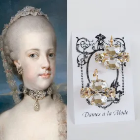 Queen Anne 18th Century Clear Crystal Earrings