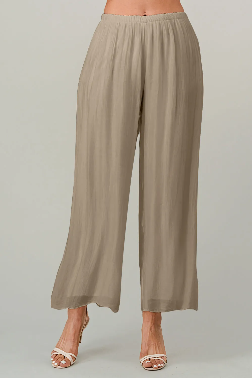 Raw Moda Italian Long Loose Silk Pants