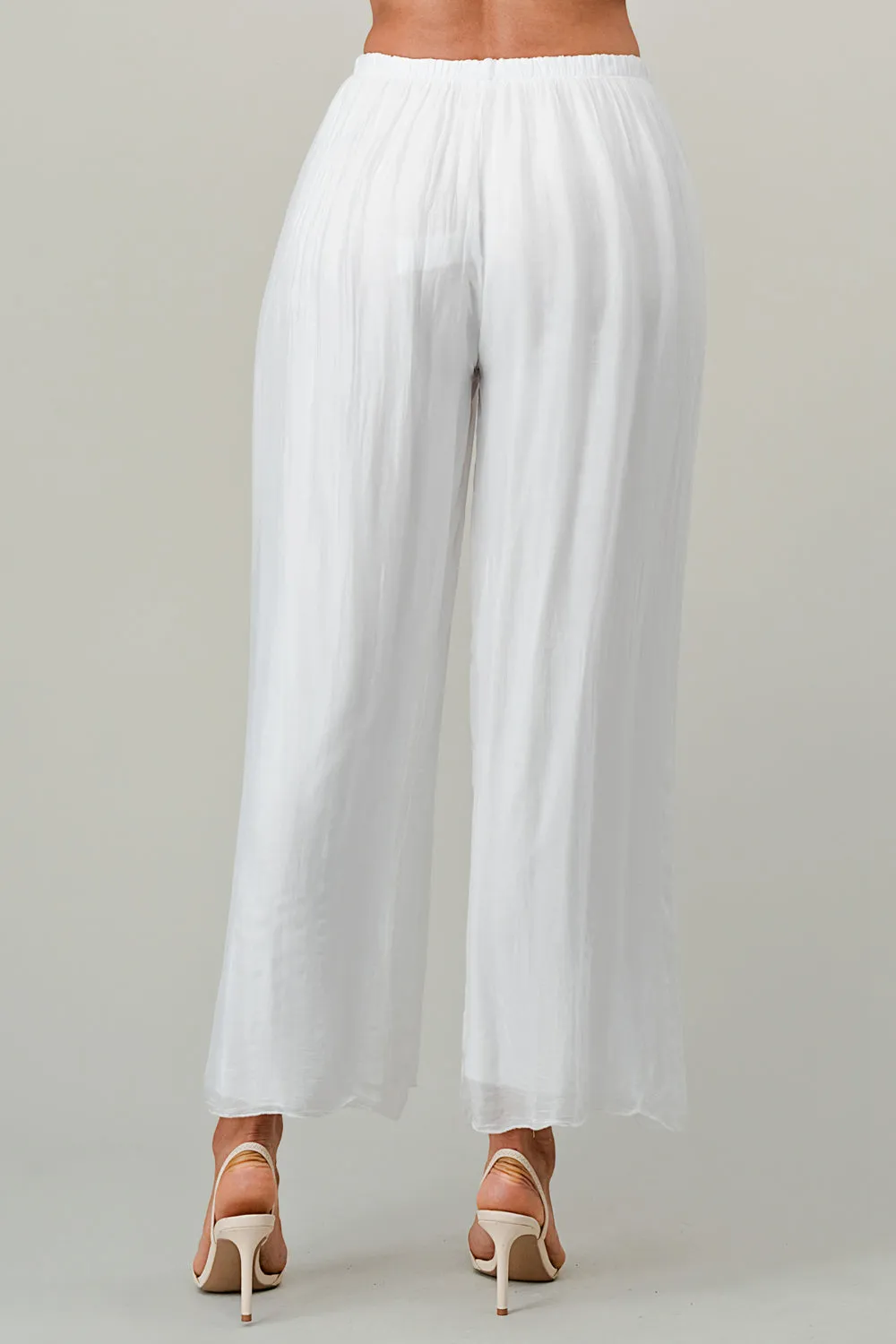 Raw Moda Italian Long Loose Silk Pants