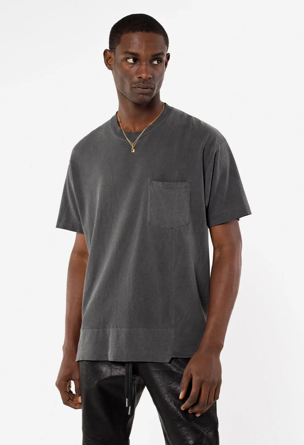 Reconstructed Lucky Pocket Tee / Washed Black